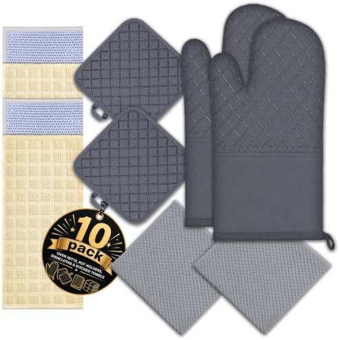 10-Piece Oven Mitt, Pot Holder and Kitchen Towel Set