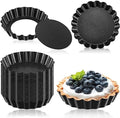 Uiifan 32 Pcs 3 Inch Tart Pans Nonstick, Fluted Round Quiche Molds