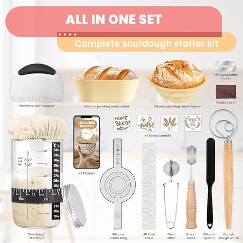 Sourdough Starter Kit with 24oz Fermentation Jar