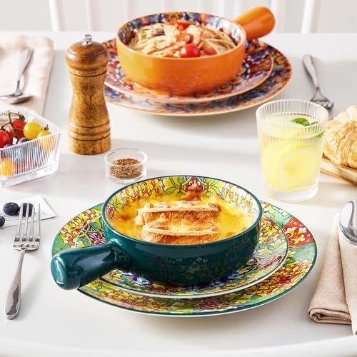 vancasso Boho 23 Oz French Onion Soup Bowls with Handles, Ceramic, Set