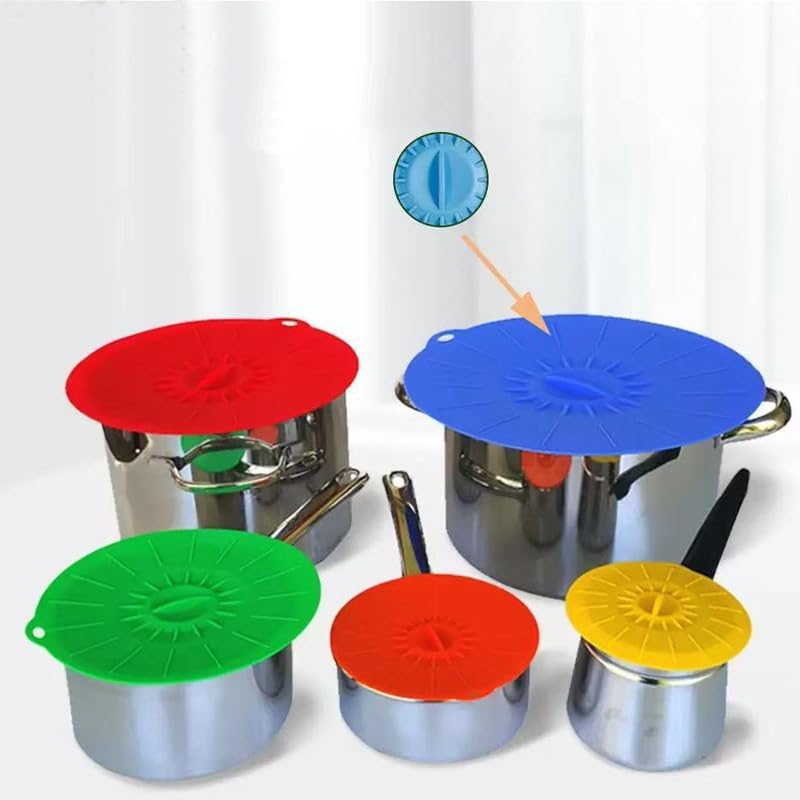 Silicone Microwave Splatter Lids, 5 Pack