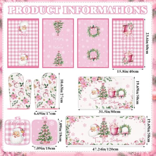 10 Pcs Christmas Kitchen Decor Set, Xmas Vintage Snowman Baking Gifts
