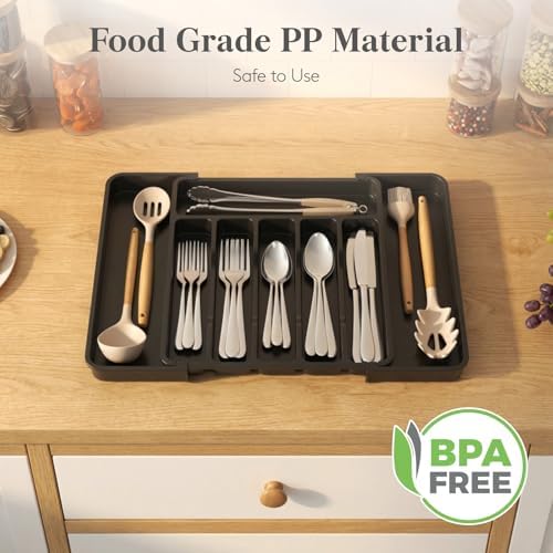 Lifewit Adjustable Silverware Drawer Organizer, Expandable Utensil