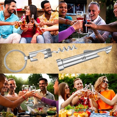 LKKCHER 2-in-1 Shark Bottle Opener, Novelty Keychain Corkscrew Wine