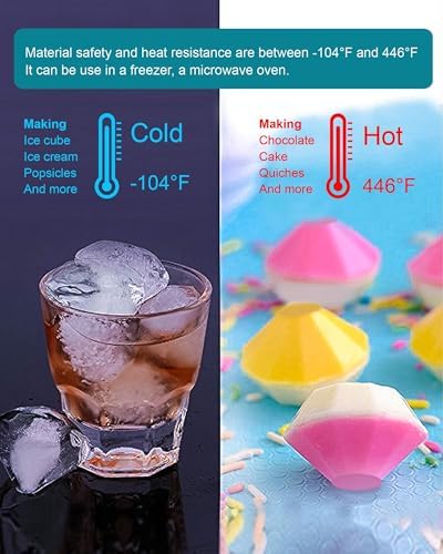Diamond Ice Cube Molds - Large Diamonds Shaped Clear Ice Cubes Mold