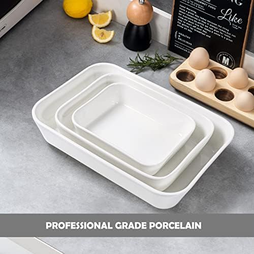 UNICASA Ceramic Baking Dishes, Lasagne Dishes Set of 3, Rectangular