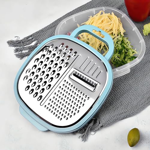 3 in 1 Vegetable Slicer with Storage Box, Stainless Steel Cheese Box