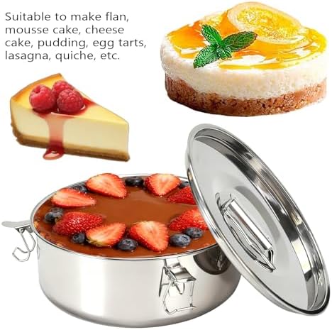 8 inch Flan Molds for Baking, Stainless Steel Quesillera Molde De Flan