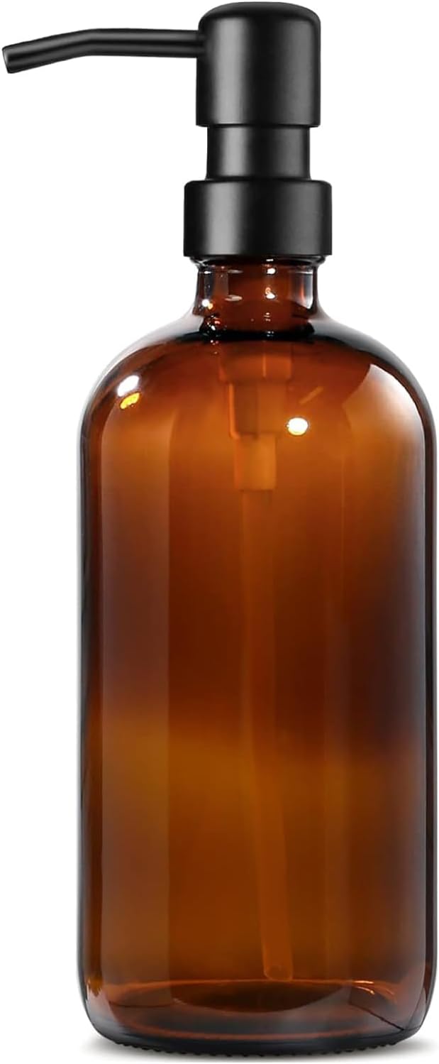 GMISUN Amber Glass Soap Dispenser, 1 Pack Dish Soap Dispensers by GMISUN