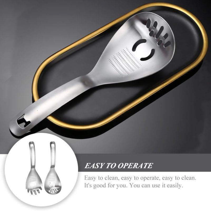 2pcs Stainless Steel Five in One Spoon for Noodles and Baby Food