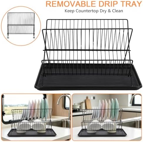 RV Foldable 2-Tier Stainless Steel Dish Drying Rack
