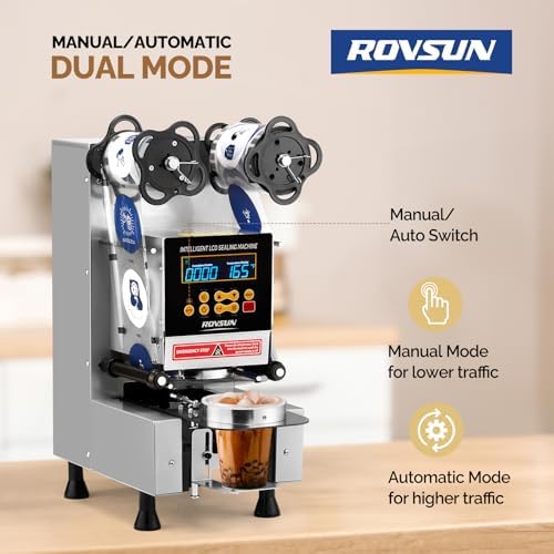 ROVSUN Fully Automatic Cup Sealing Machine, 500-650 Cups/H
