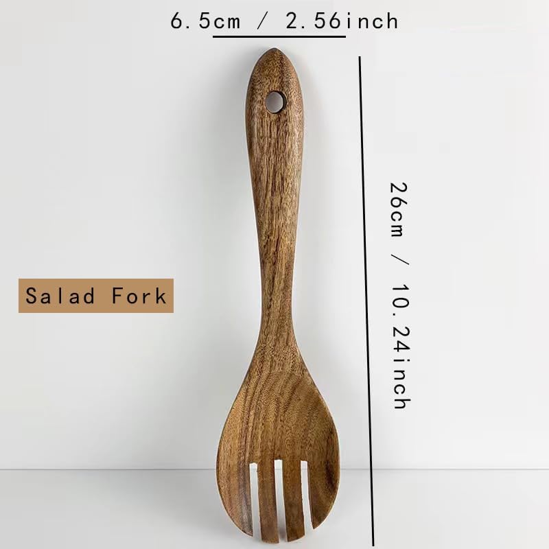 Souped Up Recipes 6 Piece Natural Teak Wooden Kitchen Utensils Set