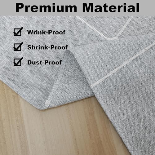 Gernaice Plaid Cotton Linen Rectangle Tablecloth 36" x 55" Grey
