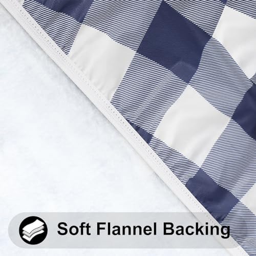 Smiry 36"-44" Picnic Table Cloth, Flannel Backed Vinyl Fitted