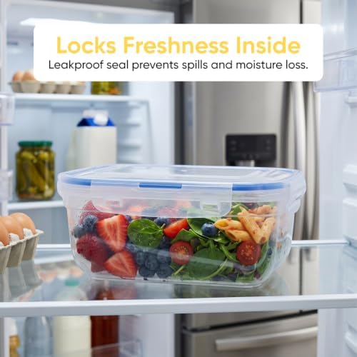 Large Plastic Food Storage Container with airtight Lid for Pantry