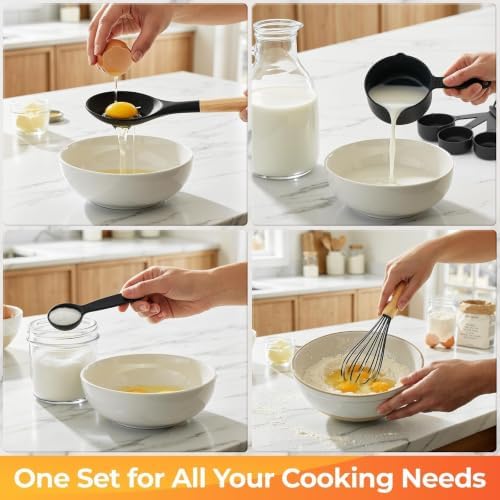 33Pcs Kitchen Utensils Set Silicone Cooking Utensils Set with Wooden