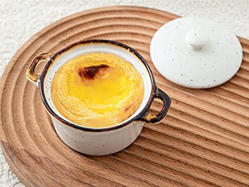 ONEMORE Mini Cocotte Set of 4, 12 oz Ceramic Ramekins with Lids and