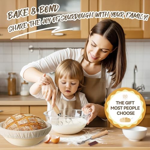 Kikcoin 9" & 10" Banneton Bread Proofing Basket Set, Round Banneton
