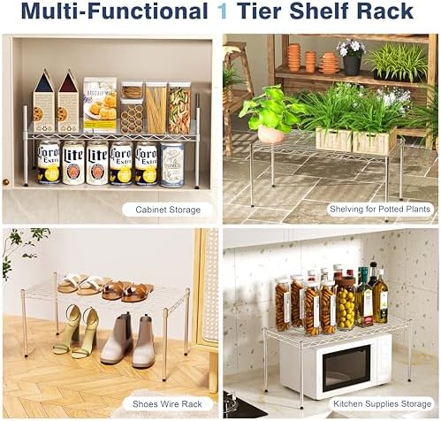 1-Tier Chrome Wire Shelf Rack