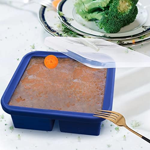 4 Cup Silicone Freezer Molds 2 Pack Soup Cubes Freezer Trays with Lid