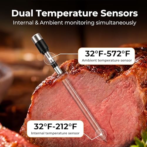 Wireless Smart Meat Thermometer, Dual-Sensor Probe