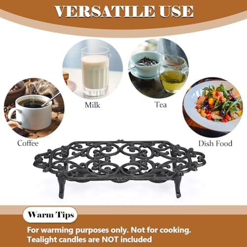 Sumnacon Cast Iron Teapot Warmer, Heavy Duty Teapot Warmer Stand with