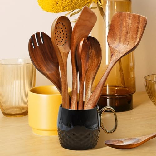 Wooden Spoon Set-6 Piece Wooden Cutlery-Daily Wooden Cutlery Cooking