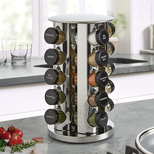Kamenstein 20 Jar Revolving Countertop Spice Rack with Spices