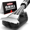 GRILLART Grill Brush and Scraper,18'' Deluxe Adjustable Handle BBQ