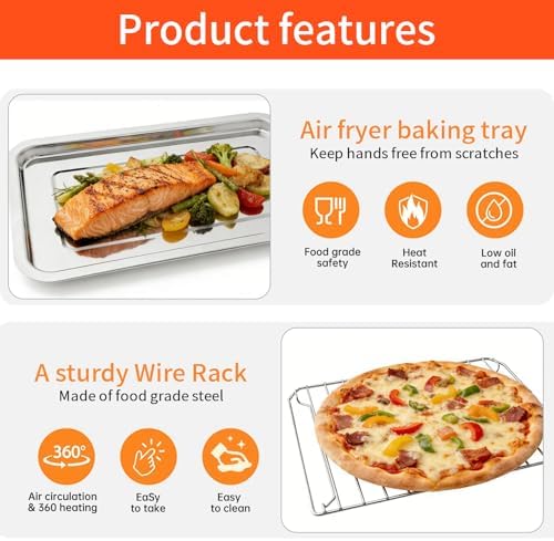 GCQ 2PCS Set Convection Toaster Oven Replacement Tray Rack for