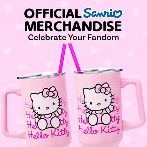 Silver Buffalo Sanrio Hello Kitty Waving, Stainless Steel Tumbler