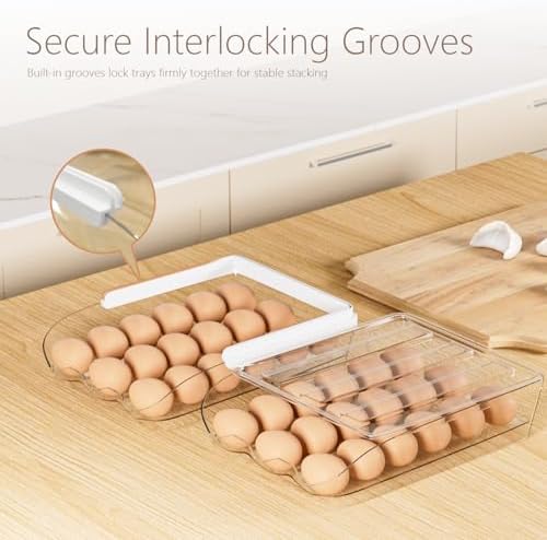 2 Pack Automatic Rolling Egg Holder for Fridge, 36 Eggs