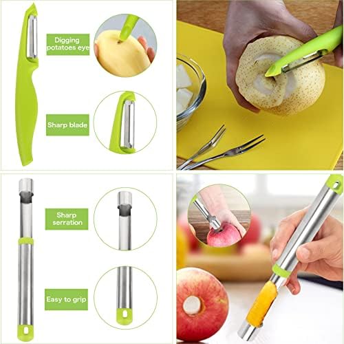 14 Pack Melon Baller Scoop Set - 4 in 1 Stainless Steel Fruit Tool Set