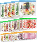 FORID 24 Pack Reusable Food Storage Bags, Silicone Gallon Freezer