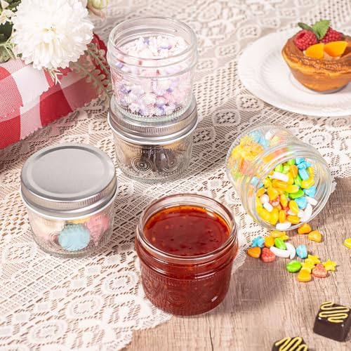 Amzcku 4 oz Mason Jars with Lids, 24 Pack