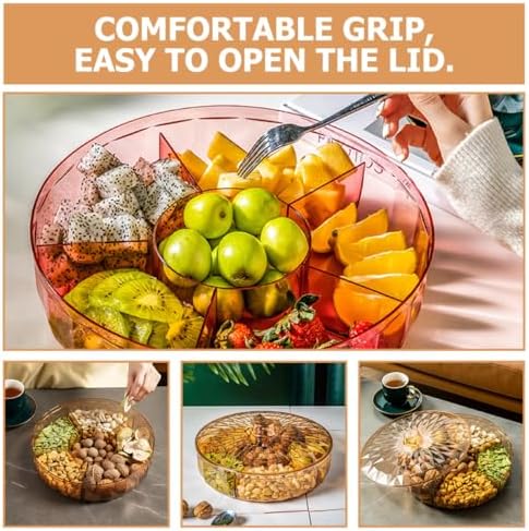 Dried Fruit Container Six-section Plastic Snack Storage with Lid