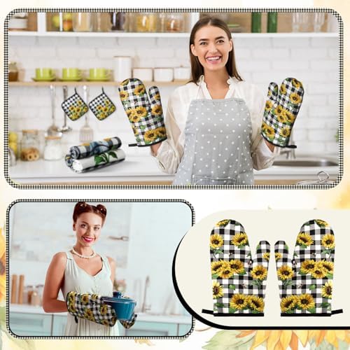 Fanfanwin 10 Pcs Kitchen Decor Set, Beige, Sunflower