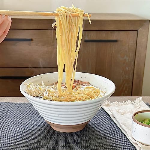 MORA Ceramic Ramen Bowl Set of 2, 45oz - Great for Pho, Miso Udon