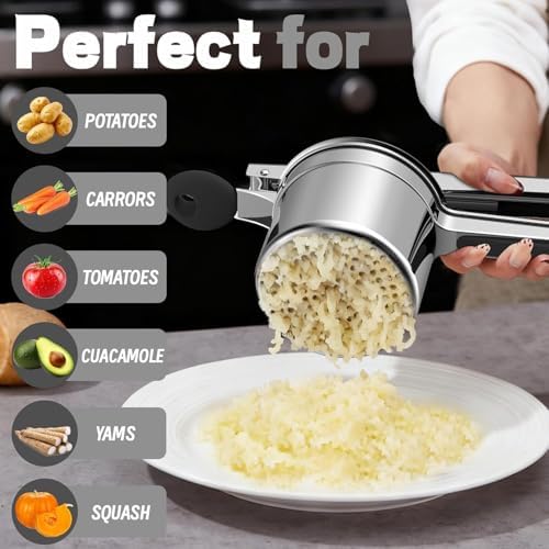 Large 15oz Potato Ricer Heavy Duty Stainless Steel Potato Masher and