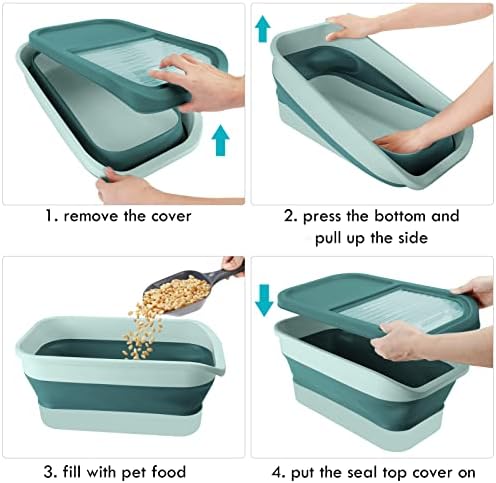 Pet Food Storage Containers, Collapsible Dog Food Container with