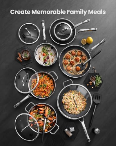 11-Piece Hybrid Stainless Steel Cookware Set, Non Stick Pots and Pans