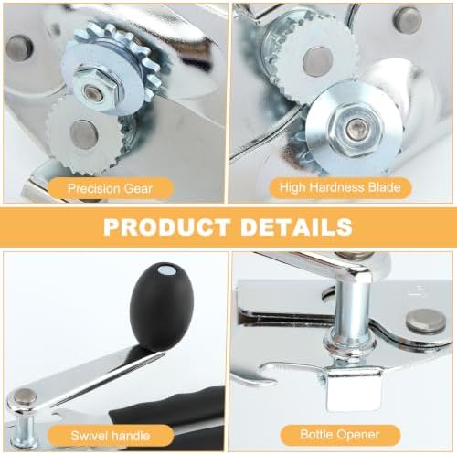 Manual Can Opener, Heavy Duty Hand Crank Can Opener for Large Cans