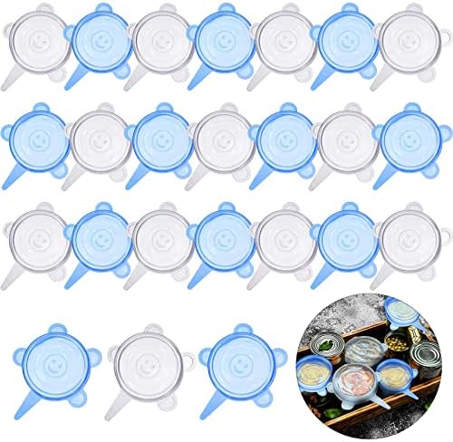 Patelai Silicone Stretch Can Lids, 24 Pcs
