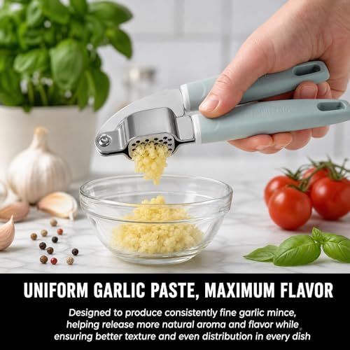 Stainless Steel Garlic Press, Mincer and Ginger Crusher