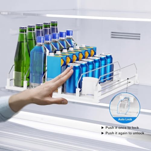 Dayacoco Self-Pushing Soda Can Organizer, 5 Rows, White