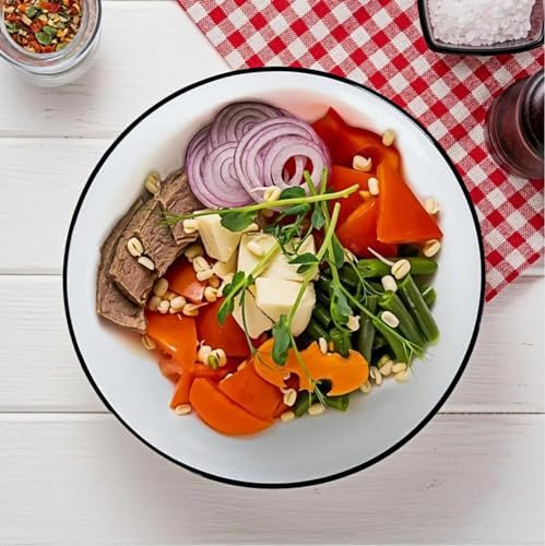 40 oz Large Soup Bowl, Pho Bowls, 7-Inch Rimmed Off-White Porcelain