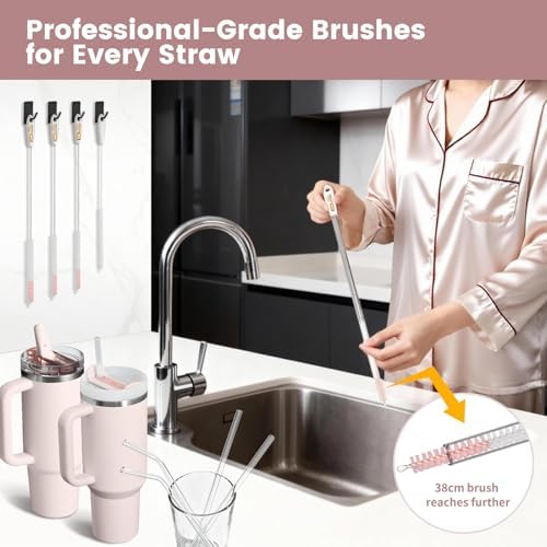 15 Inch Extra Long Straw Cleaner Brush Set, 5PCS for Stanley 40 oz