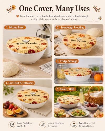 2 Pack Beeswax Bowl Covers, 12 inch