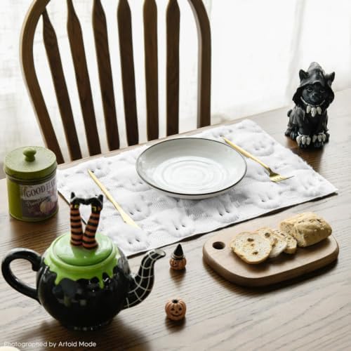 Artoid Mode White Ghost Halloween Placemats Set of 4, 12x18 Inch Soft